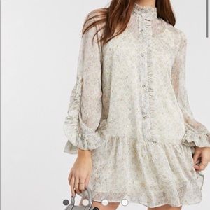 River Island ditsy floral frill smock dress